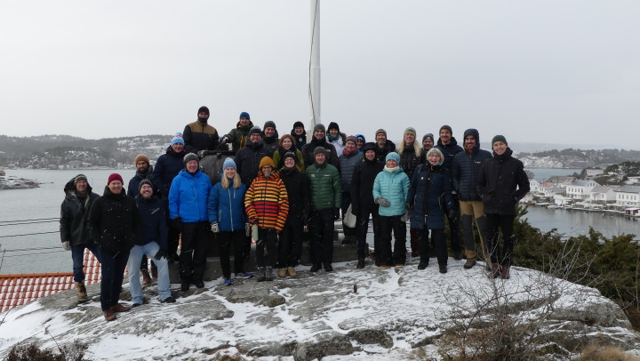 Foto de grupo da reunião de kick-off  do projeto MARHAB que decorreu de 5 a 7 de Fevereiro 2024 no Hotel Lyngørporten, Gjeving, Noruega com todos os parceiros.